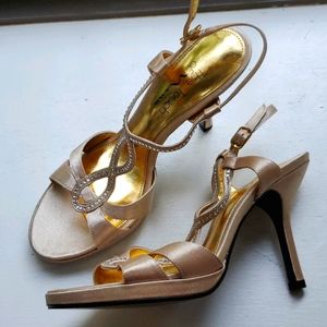 Gold sling backs